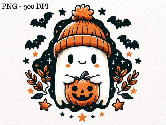 Download Cute Ghost with Pumpkin T Shirt PNG - T shirt png Collection