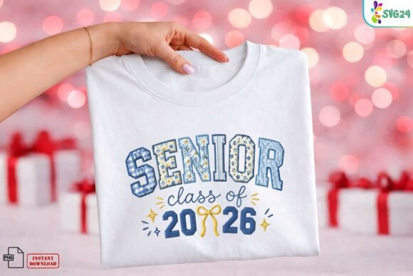 Download Senior 2026 Floral Patch Varsity PNG - Premium Resources