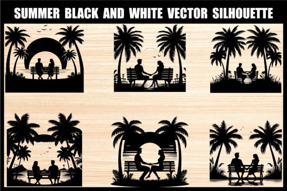 Download Romantic Summer Vector Silhouettes - Romantic summer Collection