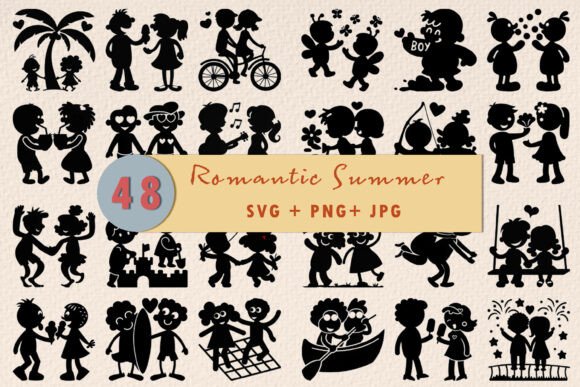 Download Romantic Summer Silhouette Clipart - Romantic summer Collection