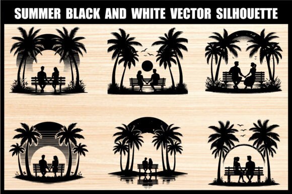 Download Romantic Summer Vector Silhouettes - Romantic summer Collection