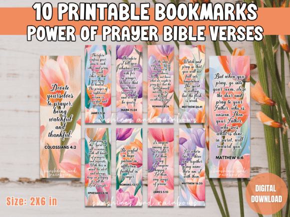 Download Power of Prayer Bible Verse Bookmarks - Prayer Collection