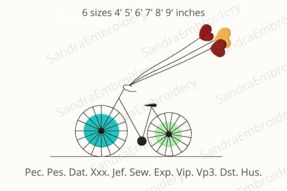 Download Romantic Summer Bike Embroidery Design - Romantic summer Collection